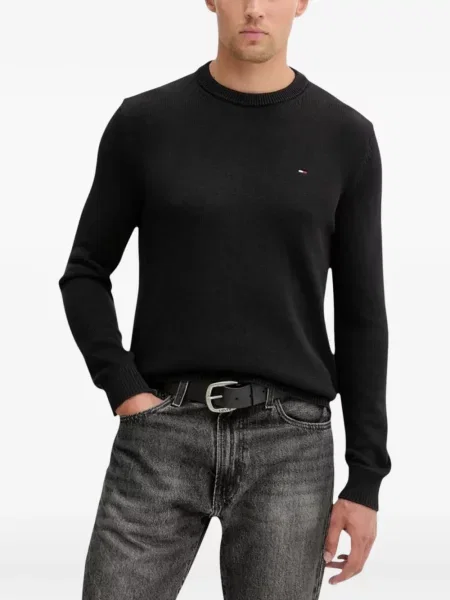 Pulover Tommy Jeans cu autograf negru