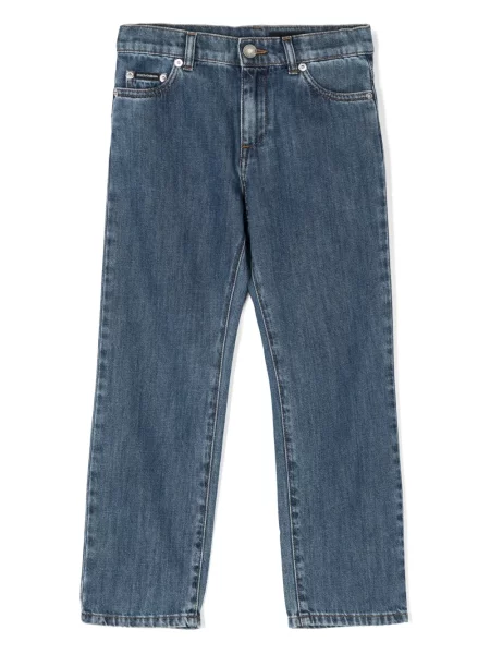 Jeansy straight leg dziecięce Dolce And Gabbana niebieskie