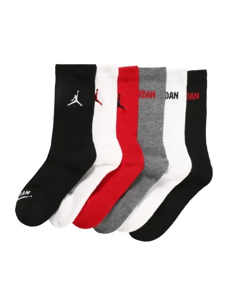 Jordan Șosete gri amestecat / roșu / negru alb