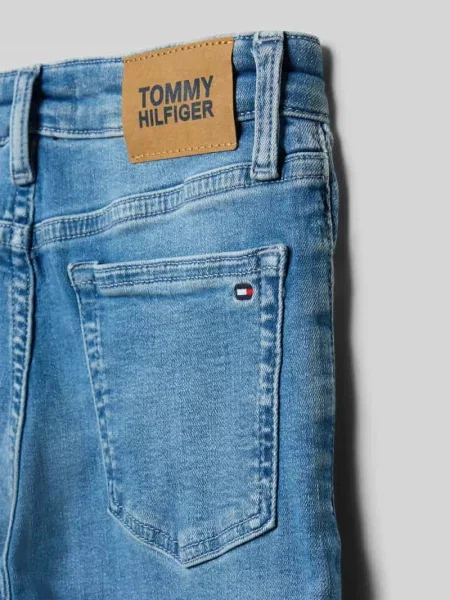 Jeansy rozkloszowane z mieszanki bawełny Tommy Hilfiger Teens niebieskie