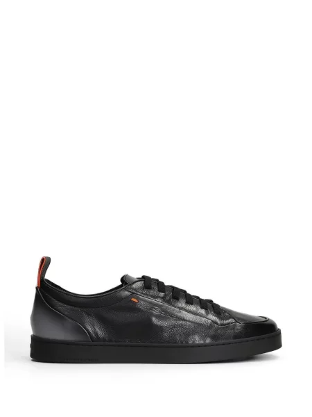 Sneakerși Santoni cu șireturi cu gradient din dantelă negru