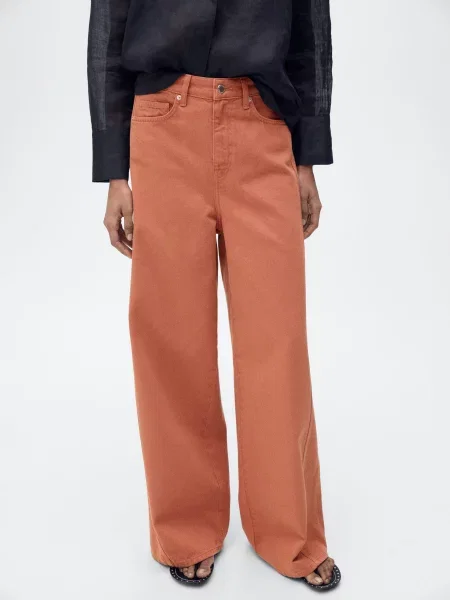 Прямі джинси MANGO теракотовий