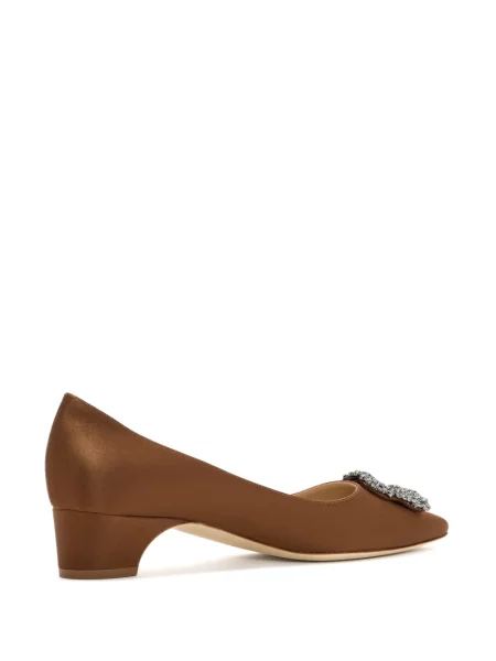 Pantofi cu toc Manolo Blahnik cu cataramă maro