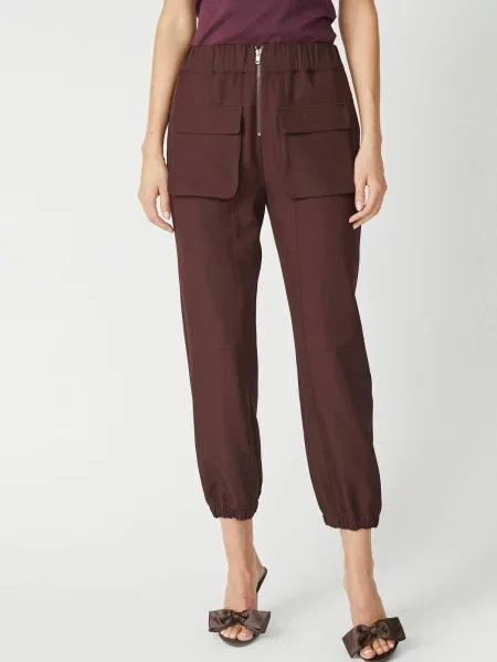 Co'couture Pantaloni Luna vin roșu