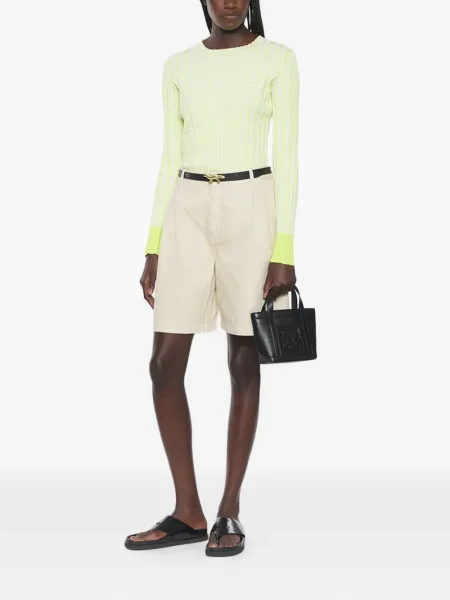 Pulover Maison Kitsune cu dungi galben