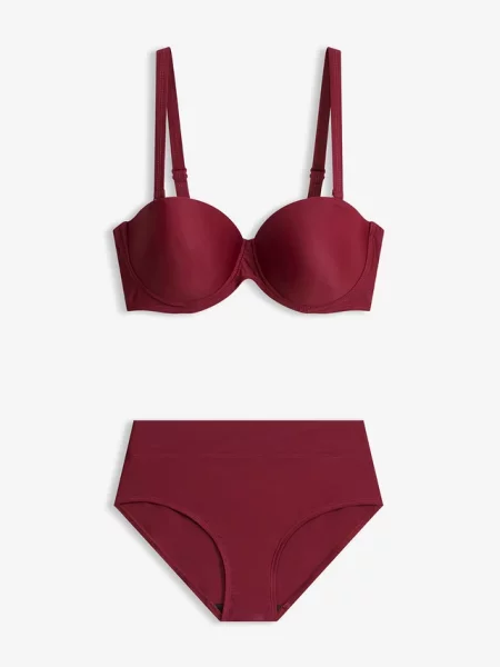 Bikini balkonetka z szybkoschnącego materiału 2 części czerwone