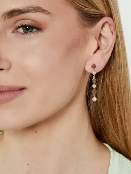 TORY BURCH Fülbevaló Kira Linear Pear sárga
