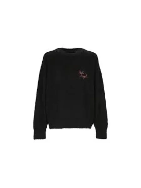 Sweter Palm Angels z okrągłym dekoltem czarny