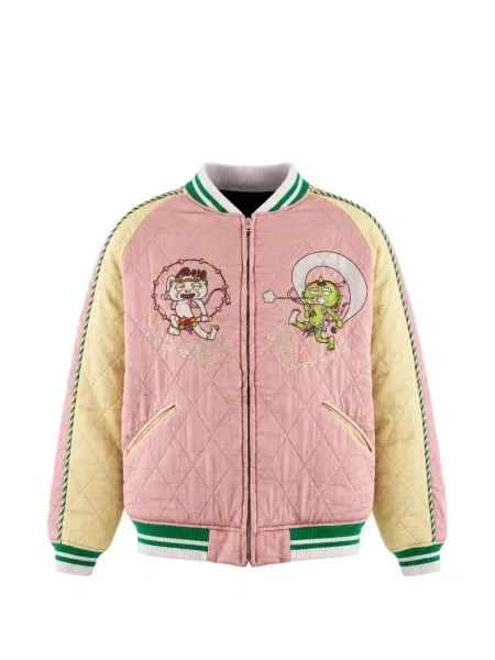 Matlasat geacă Monokemade cu imagine roz