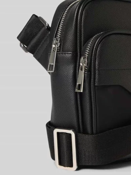 Crossbody bags z fakturowanym wzorem model Reporter' Antony Morato czarna