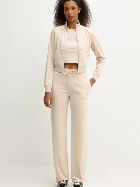 Велюрова кофта Guess COUTURE однотонна бежевий