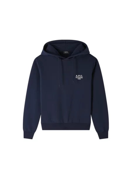 Bluza z kapturem A.p.c. z kapturem niebieska