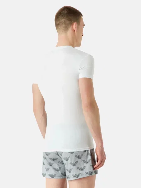 Emporio Armani Tričko námornícka modrá biela