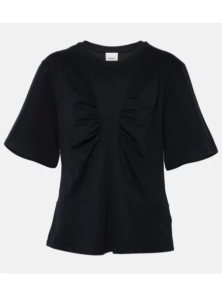 Tricou Isabel Marant din jerseu drapate negru