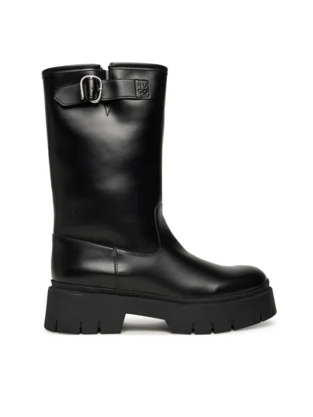 HUGO botine Kris cu plat negru