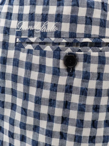 Pantaloni Dunst în carouri albastru