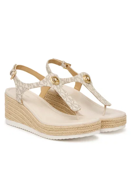 Еспадрильї MICHAEL Michael Kors Val Thong Wedge Écru