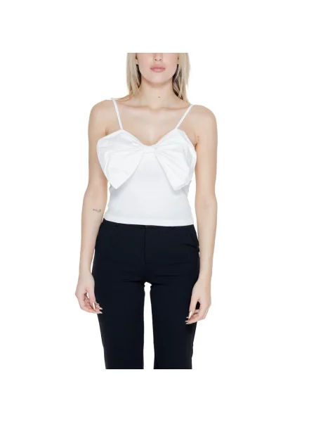 Top Only z kokardką biały
