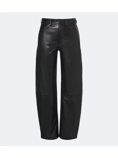 Pantaloni Nili Lotan din piele negru