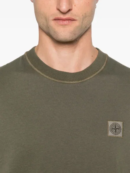 Tricou Stone Island cu strasuri verde