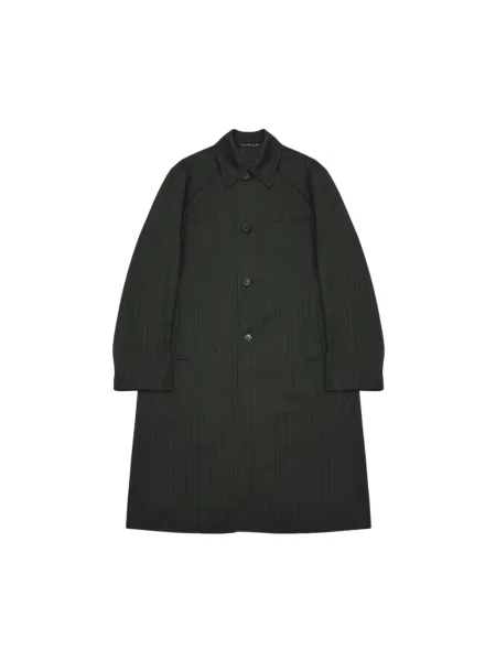 Lniany płaszcz Dries Van Noten zielony