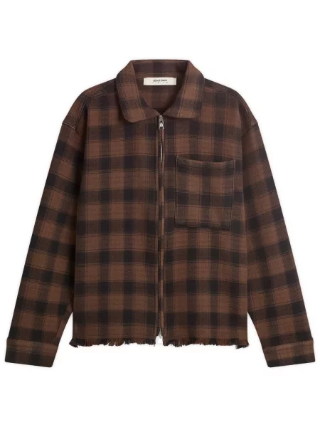 Kurtka Aboutblank w kratę brązowa