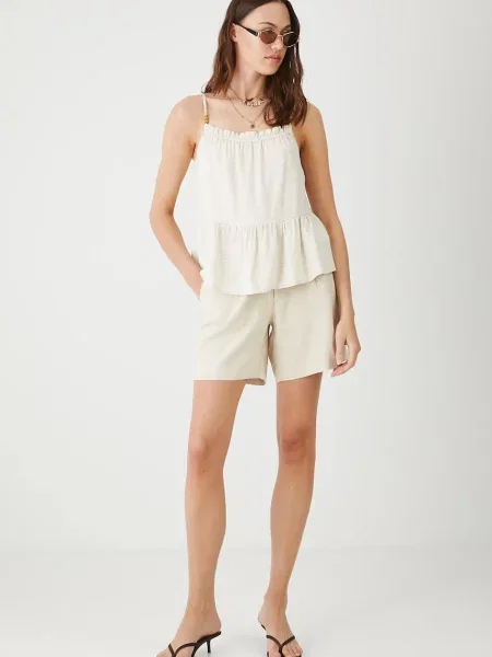 Medicine szorty high waist beżowy