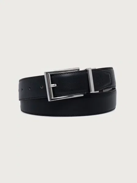 United Colors of Benetton curea reversibilă pentru bărbați din piele negru