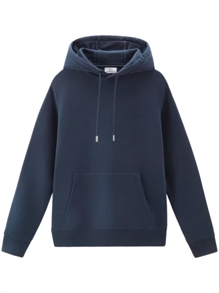 Hanorac cu glugă Woolrich cu broderie albastru
