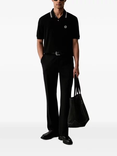 Ριγέ polo Armani Exchange με αυτόγραφο μαύρο