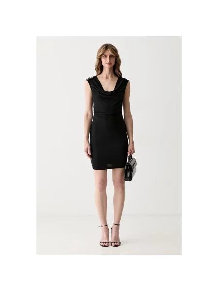 Sukienka mini Guess drapowana czarna