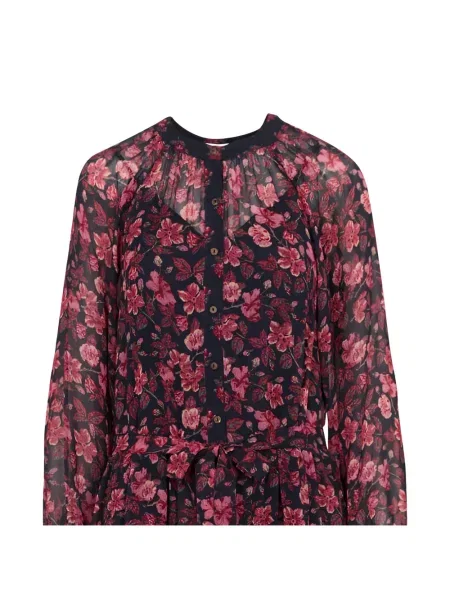 Rochie maxi Maison Hotel cu model floral cu imagine negru