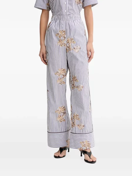 Pantaloni palazzo Munthe cu paiete cu dungi alb
