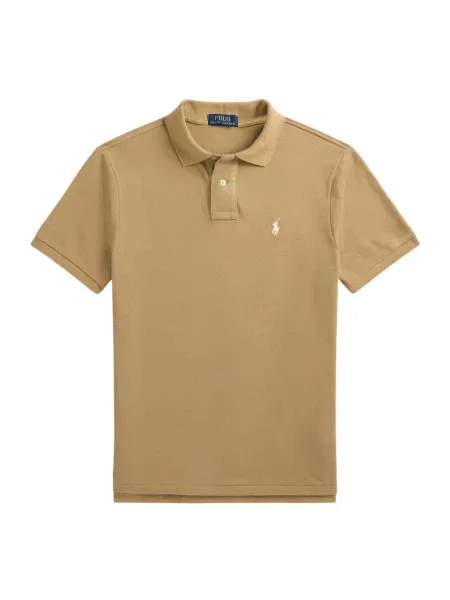 Koszulka polo Polo Ralph Lauren z logo z siateczką beżowa