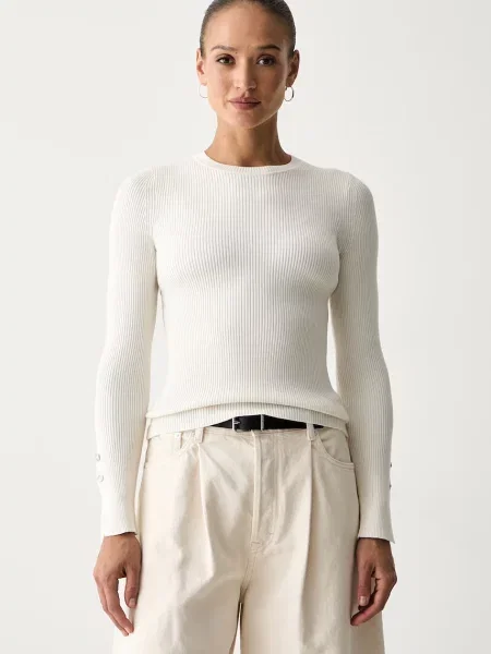 Guess pulover pentru femei cu vâscoză ELLIE alb