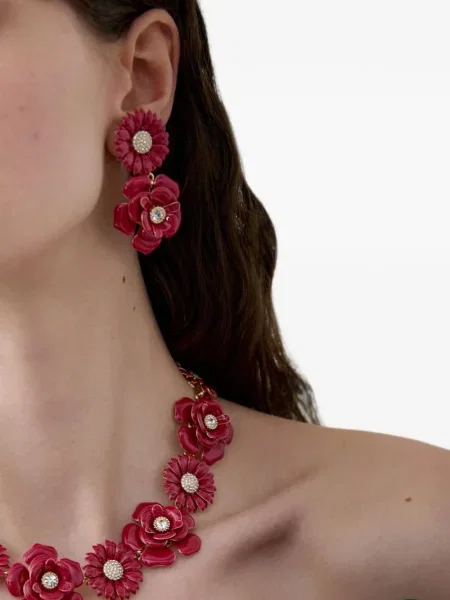 Cercei Carolina Herrera cu model floral