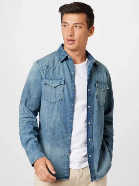 Каубой риза Polo Ralph Lauren бродирана синьо