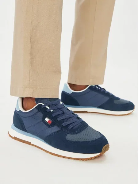 Tenisice Tommy Jeans Tj Runner Flag Mix Tamnoplava