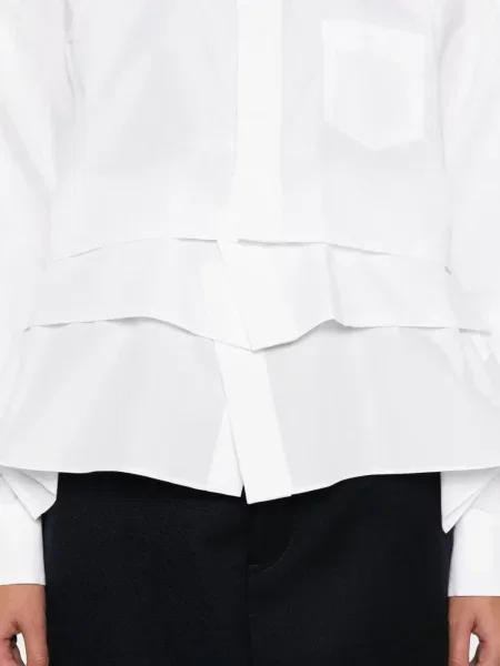 Cămașă Sacai cu volane alb