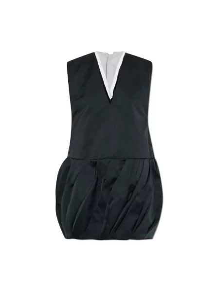 Sukienka Jil Sander z dekoltem w serek czarna