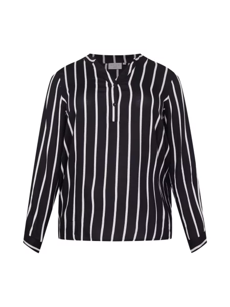 KAFFE CURVE Bluza Sida črna bela