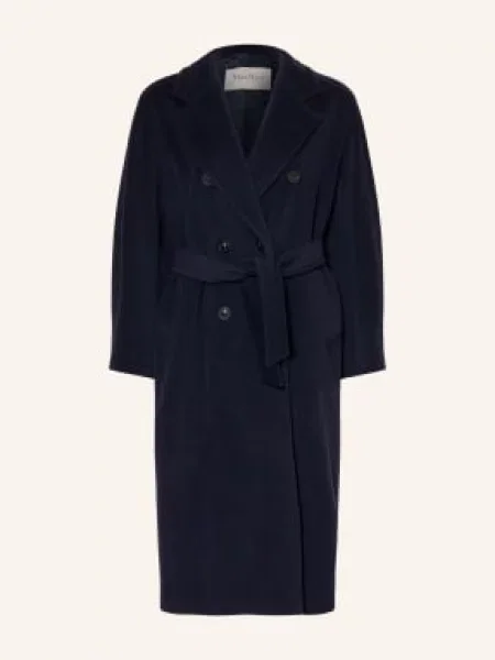 Max Mara Vlněný Kabát Madame tmavě modrá