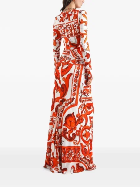 Lung rochie Dolce & Gabbana cu imagine portocaliu
