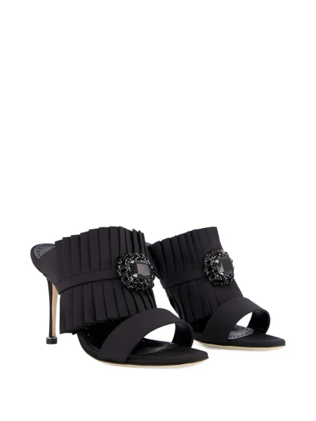 Pantofi cu toc Manolo Blahnik plisate negru