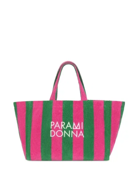 Geantă shopper Paramidonna cu dungi roz