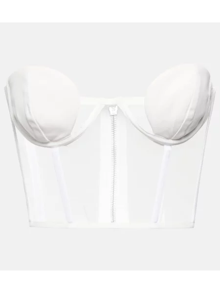 Biustonosz Nensi Dojaka tiulowy biały