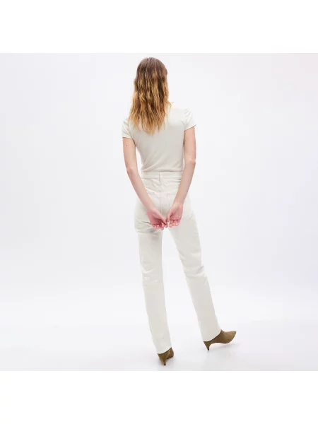 Džíny GAP Straight High Rise New Off White bílé