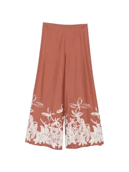 Pantaloni Liviana Conti cu broderie maro