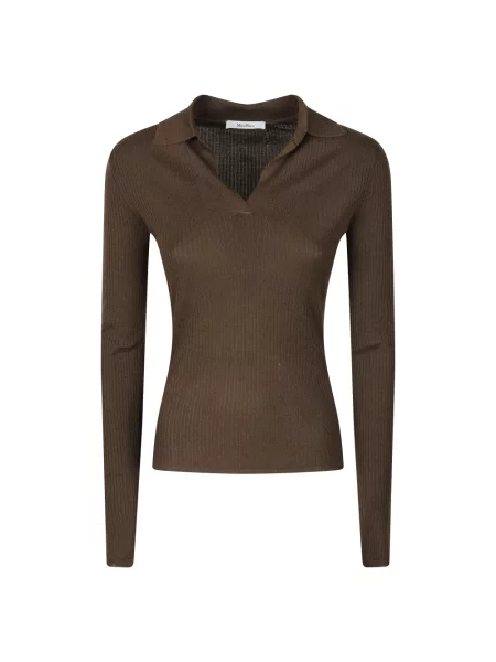 Sweter Max Mara z kaszmiru brązowy