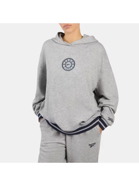 Reebok bluza z kapturem Lawn Club Oversized unisex Light Grey Marl Size: szara